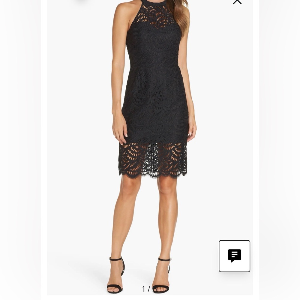 Lilly Pulitzer Black Lace Halter Mini Dress. Make your BEST OFFER!